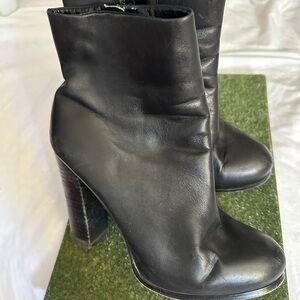 Aldo Black Heeled Leather Boots